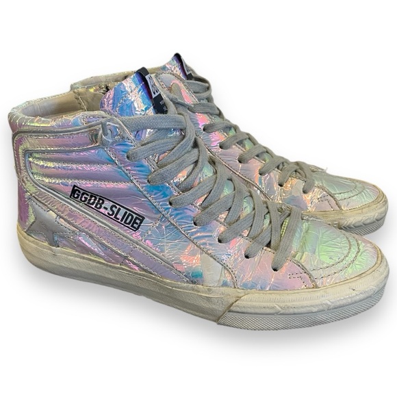 Golden Goose Rainbow Iridescent Slide High Top Sneaker - Picture 1 of 6